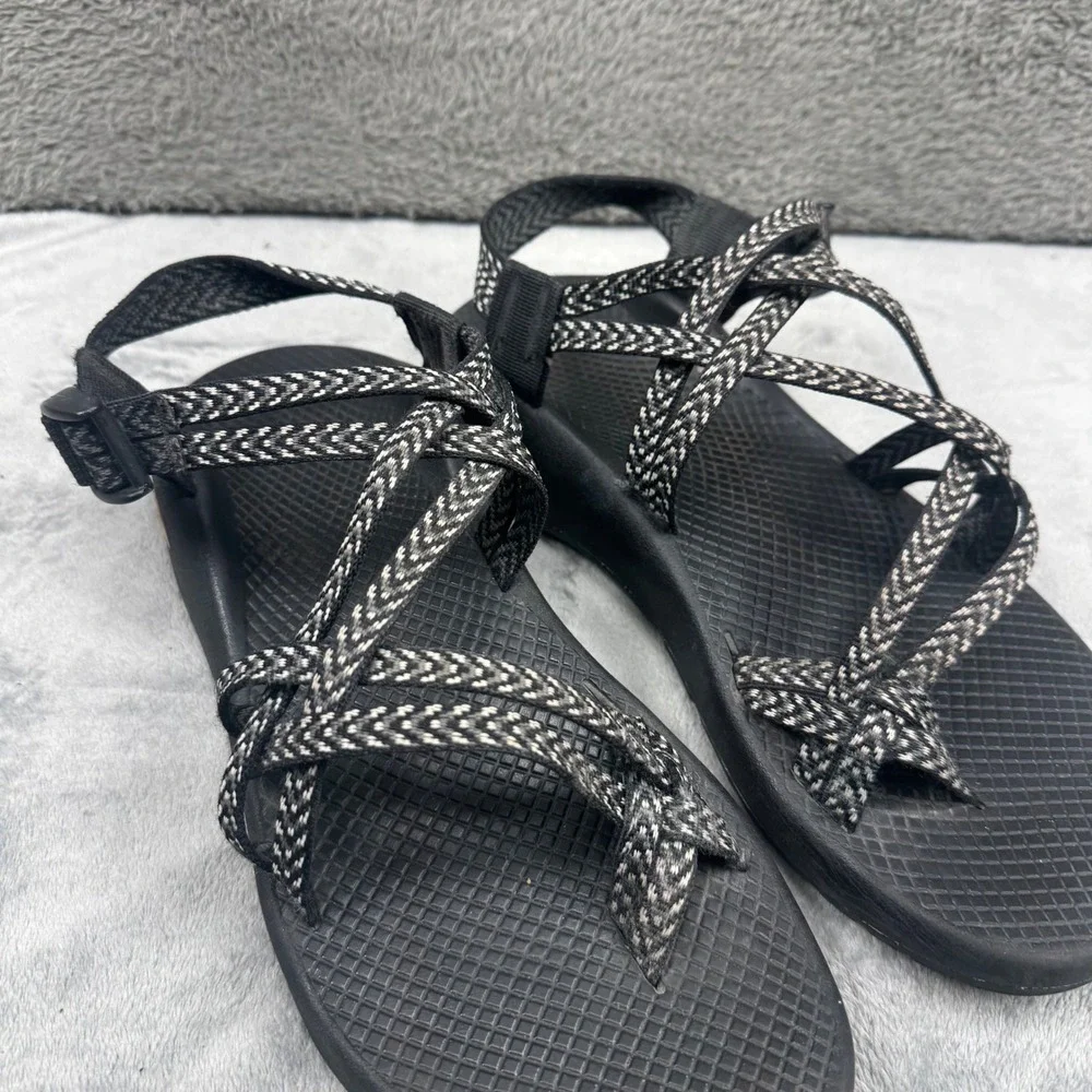 Chaco Black and Gray Strappy Sport Sandals